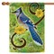 Toland Home Garden Green and Blue Jay Rectangular Outdoor Large House Flag 28&#x22; x 40&#x22;